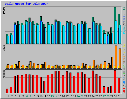 Daily usage for July 2024