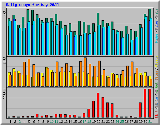 Daily usage for May 2025