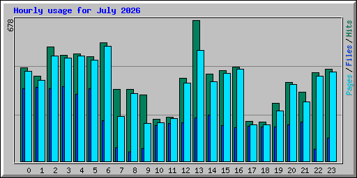 Hourly usage for July 2026